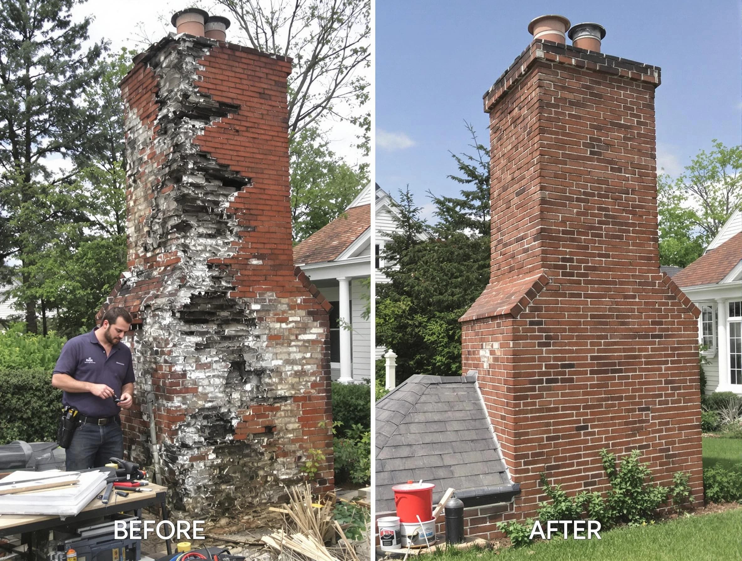 Coopertown Chimney Sweep performing a full chimney restoration in Coopertown, TN