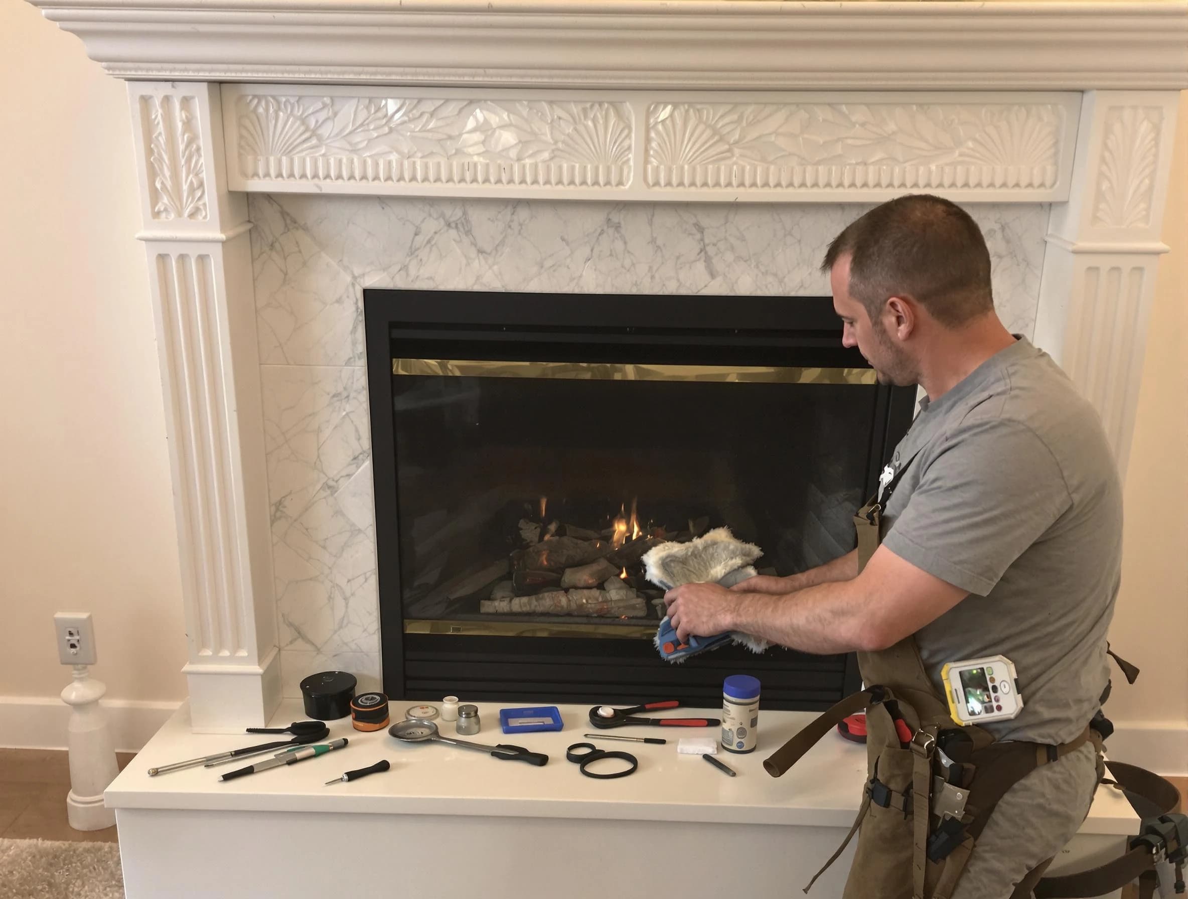 Coopertown Chimney Sweep performing fireplace maintenance in Coopertown, TN
