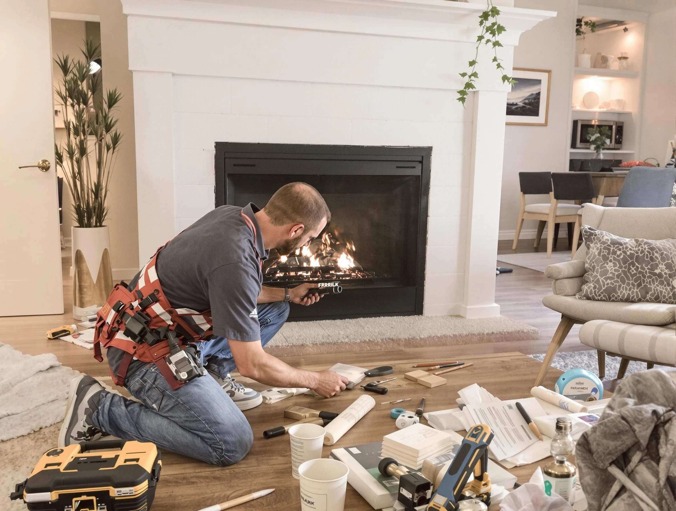 Coopertown Chimney Sweep performing fireplace repair in Coopertown, TN