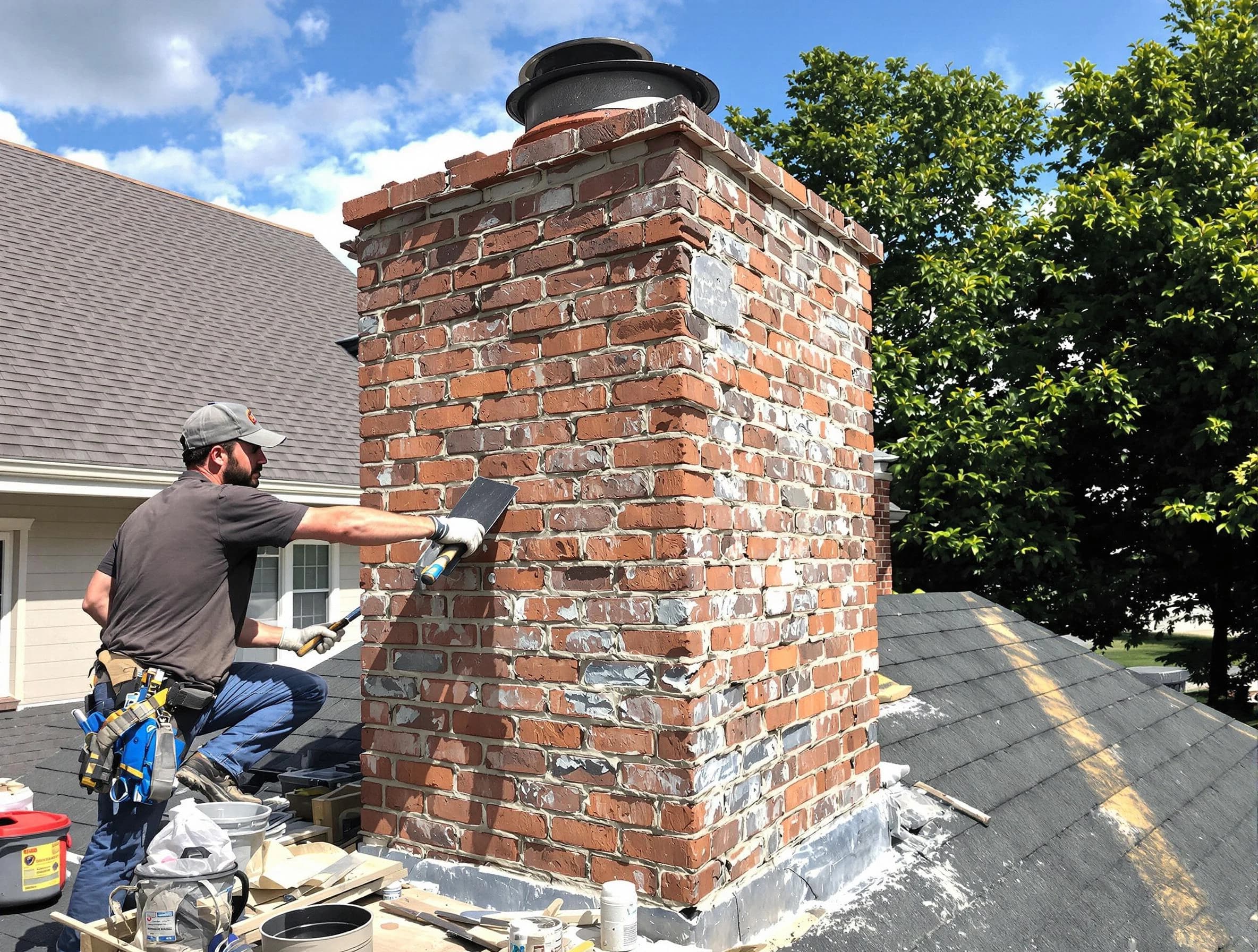 Completed chimney rebuild by Coopertown Chimney Sweep in Coopertown, TN
