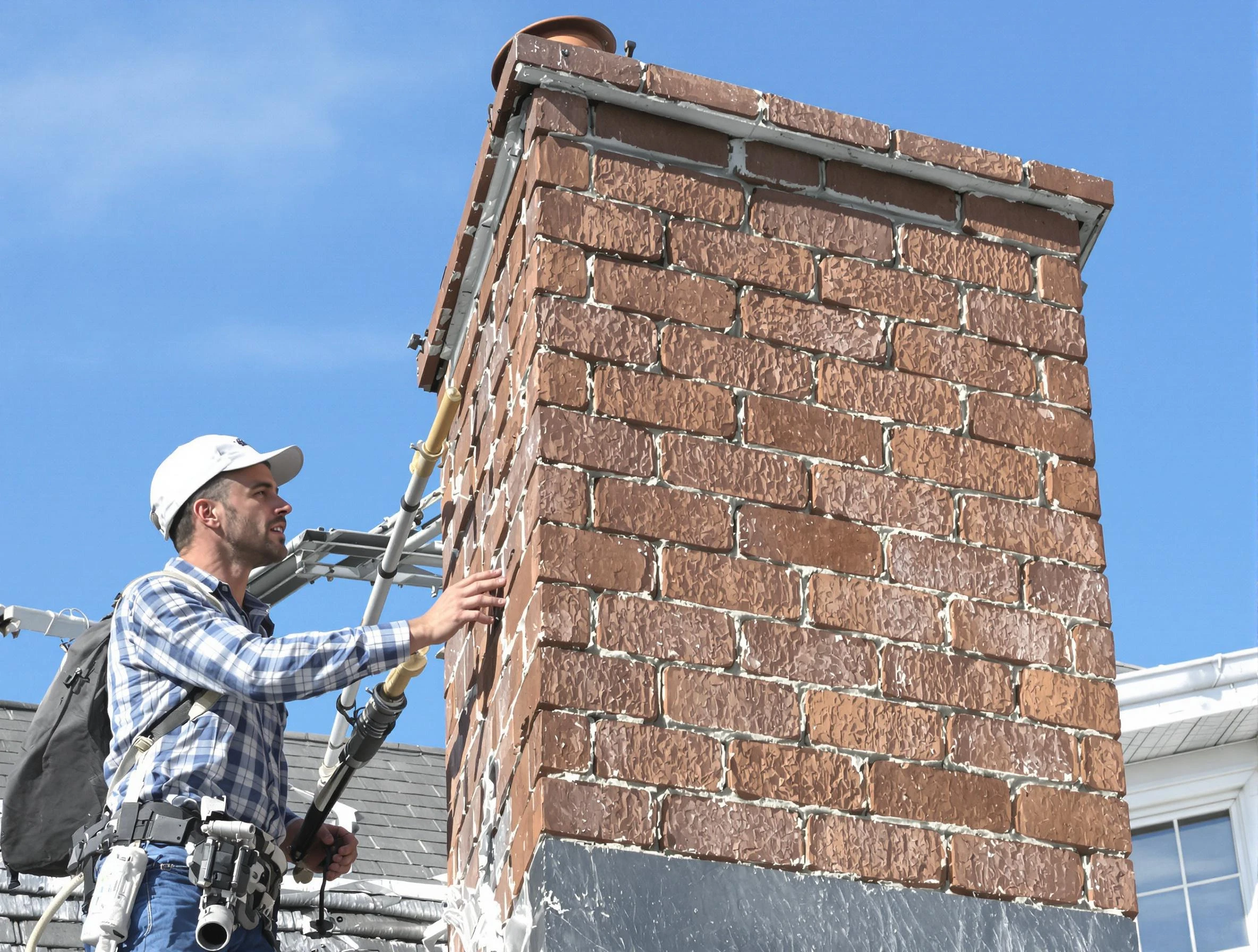Brickwork for a chimney rebuild by Coopertown Chimney Sweep in Coopertown, TN
