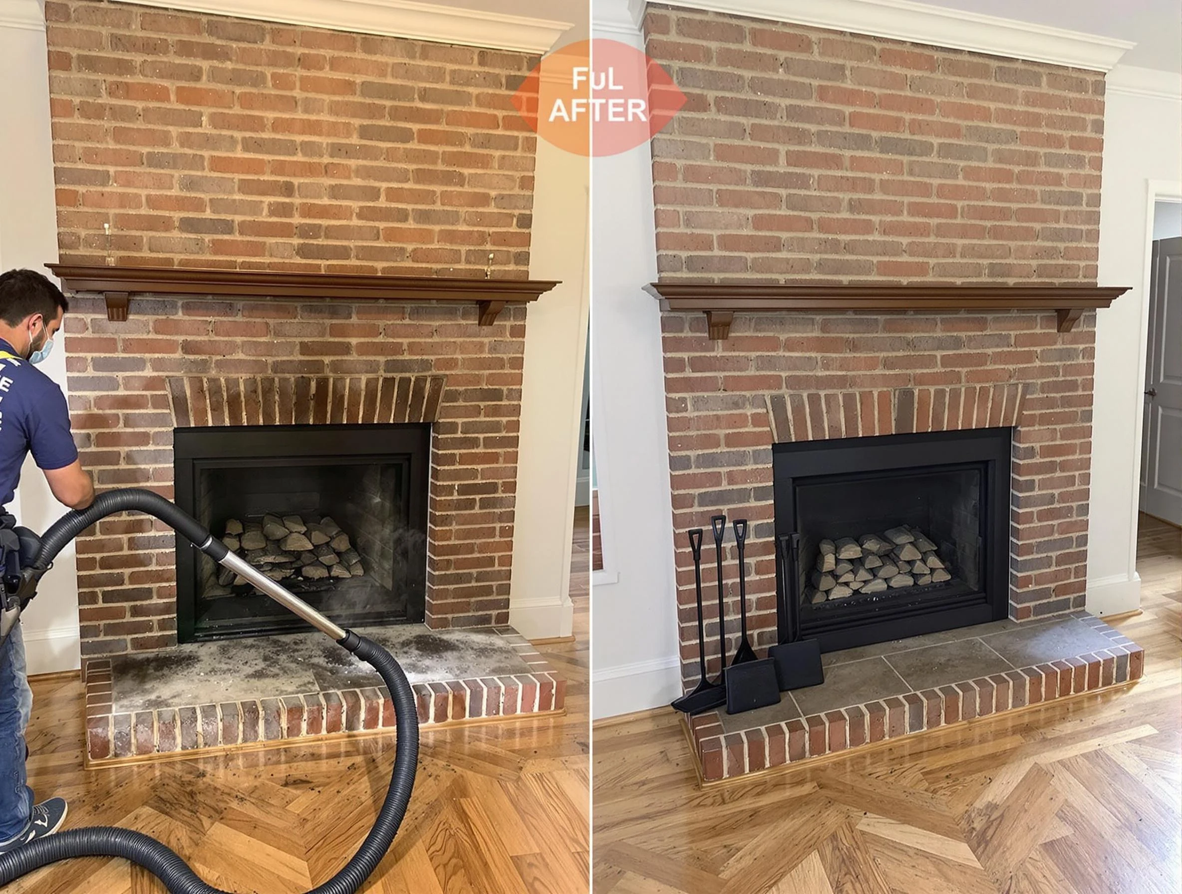 Coopertown Chimney Sweep carefully sanitizing a fireplace in Coopertown, TN